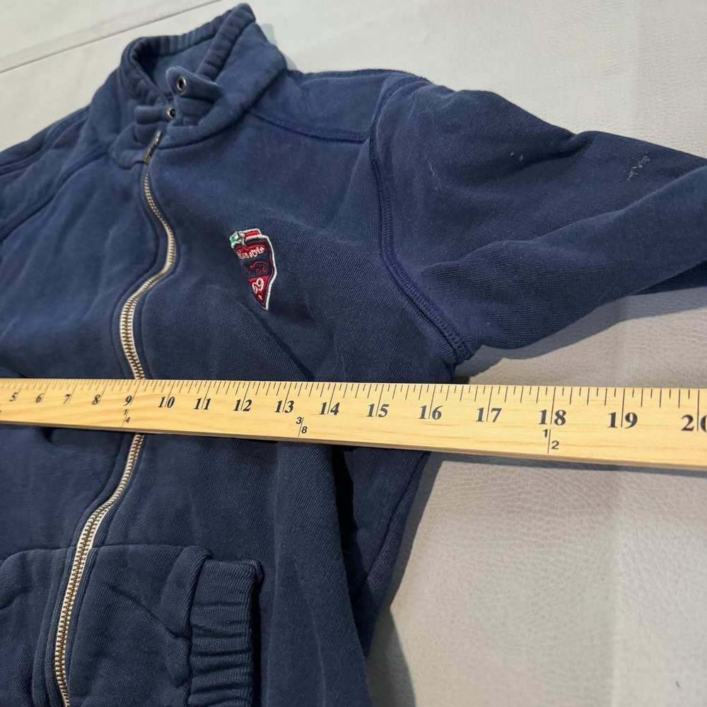 VTG Y2K Animo Italy Navy Flower Zip Track Jacket Women M ITALY Clueless Mall5222 - Picture 7 of 8